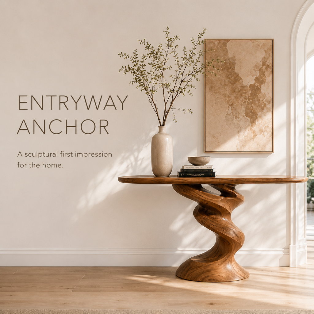 Selene Rounded Foyer Console Table - product image 02