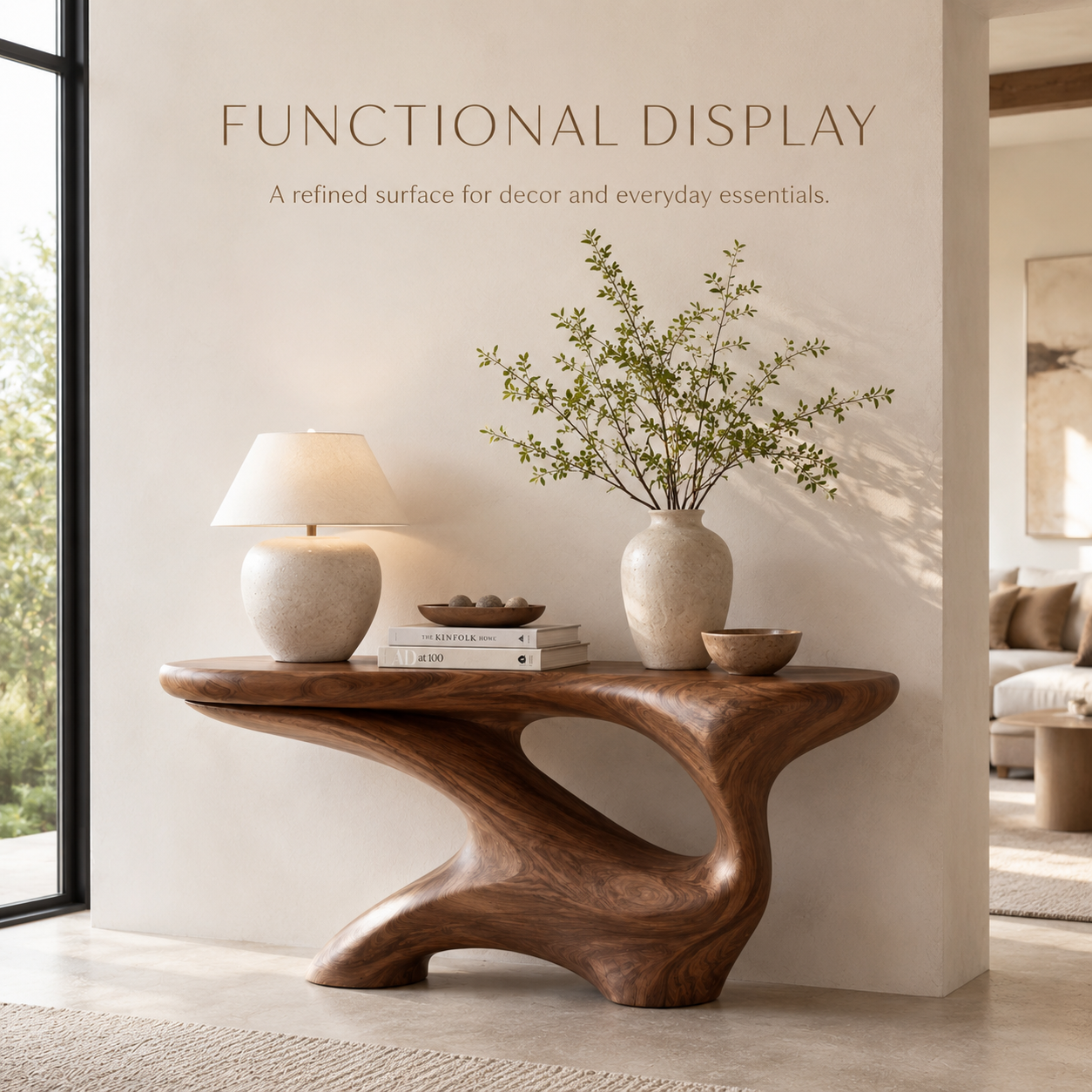 Celine Warm Modern Console Table - product image 07