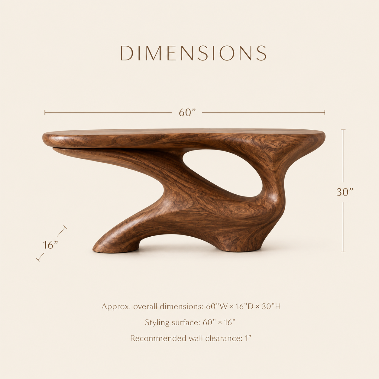 Celine Warm Modern Console Table - product image 08