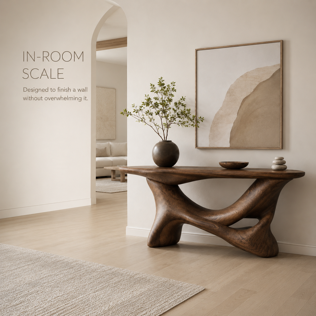 Alden Curved Wood Console Table - product image 04