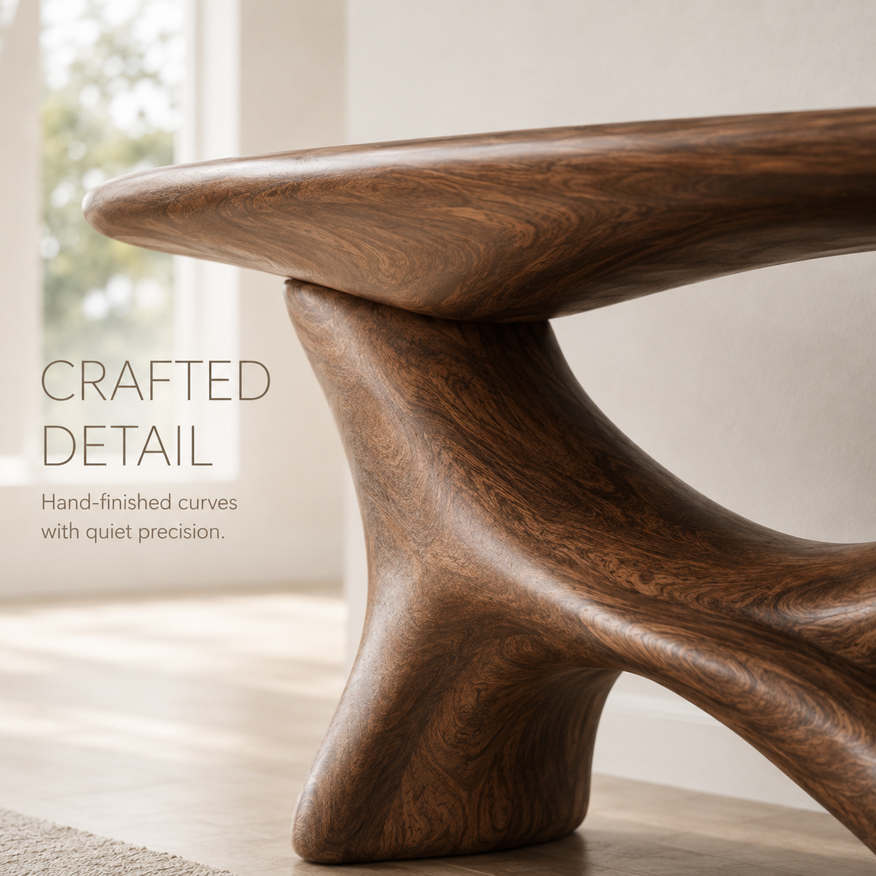Alden Curved Wood Console Table - product image 06