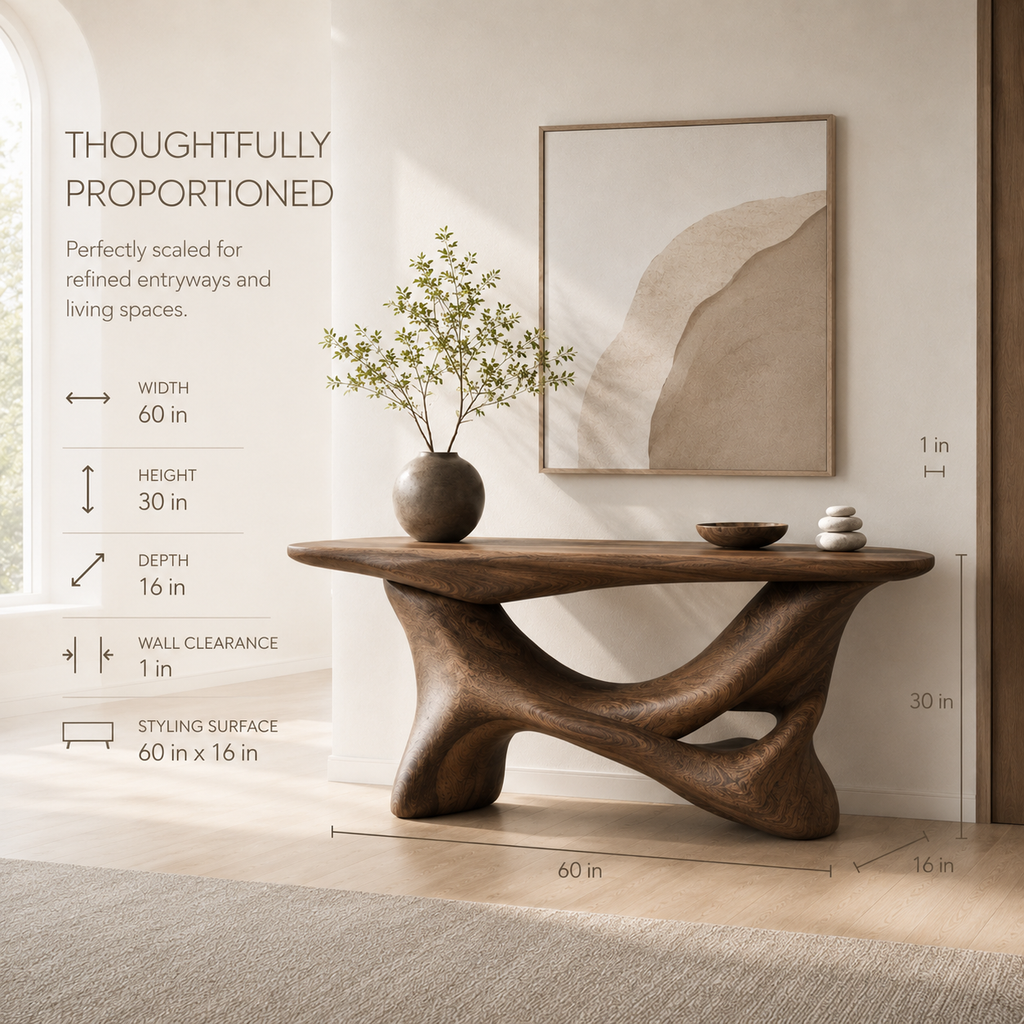 Alden Curved Wood Console Table - product image 08