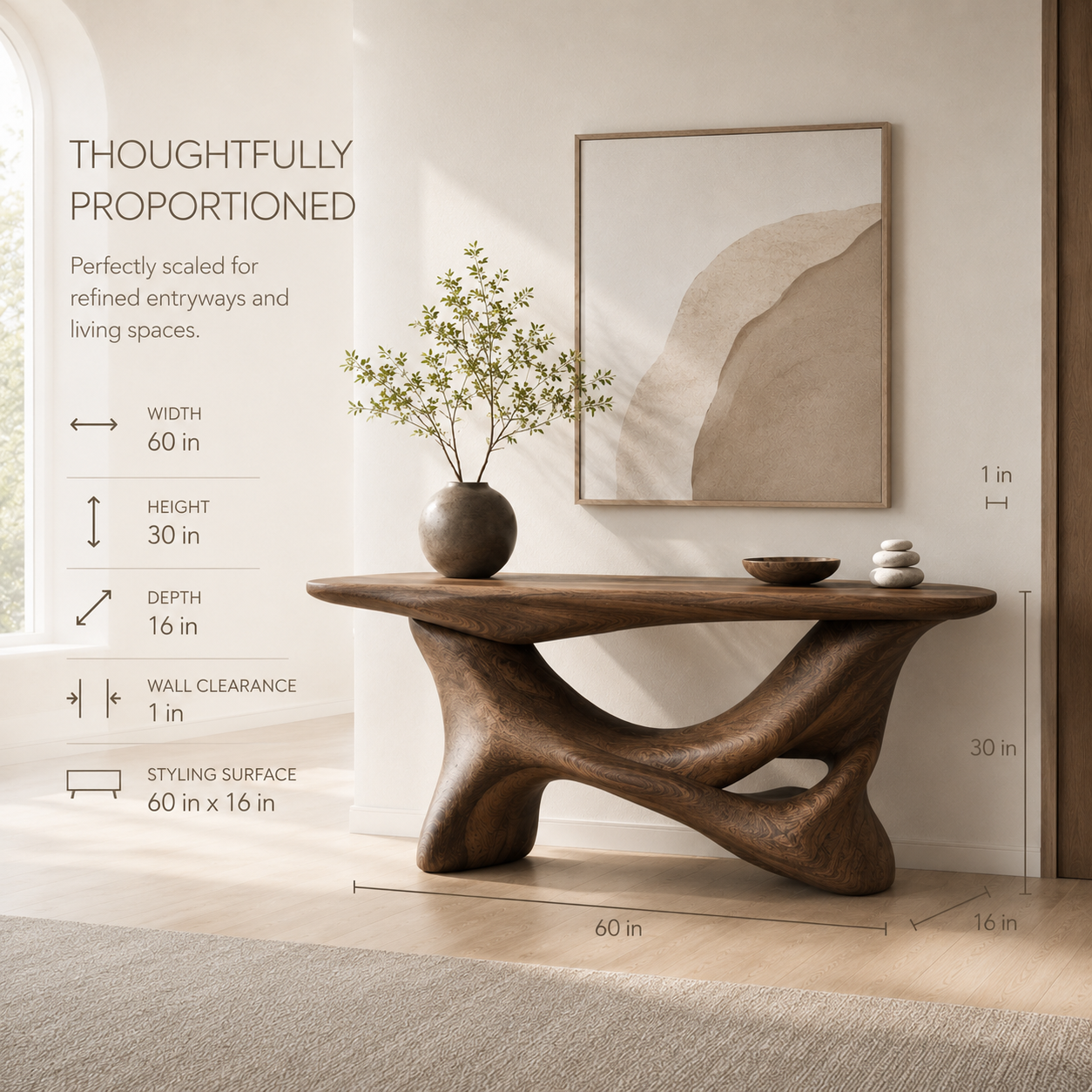 Alden Curved Wood Console Table - product image 08