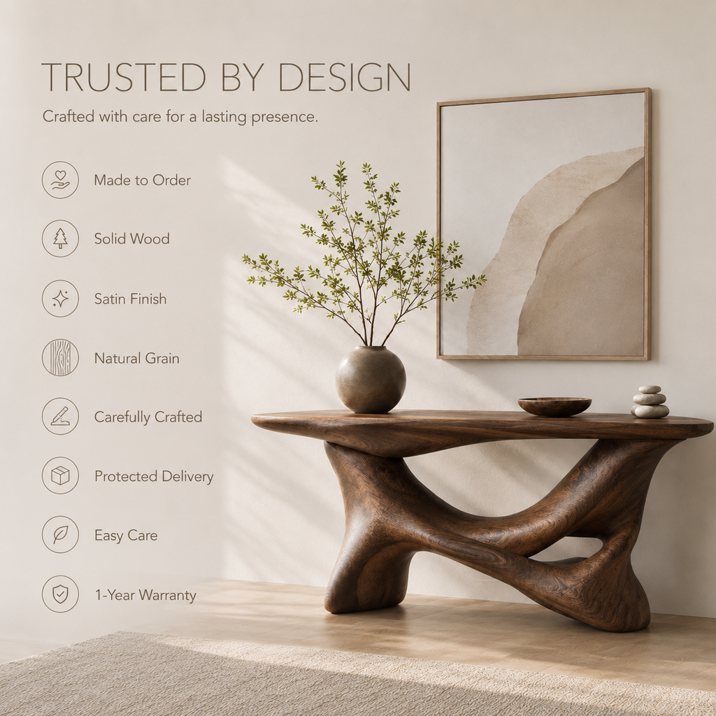 Alden Curved Wood Console Table - product image 09