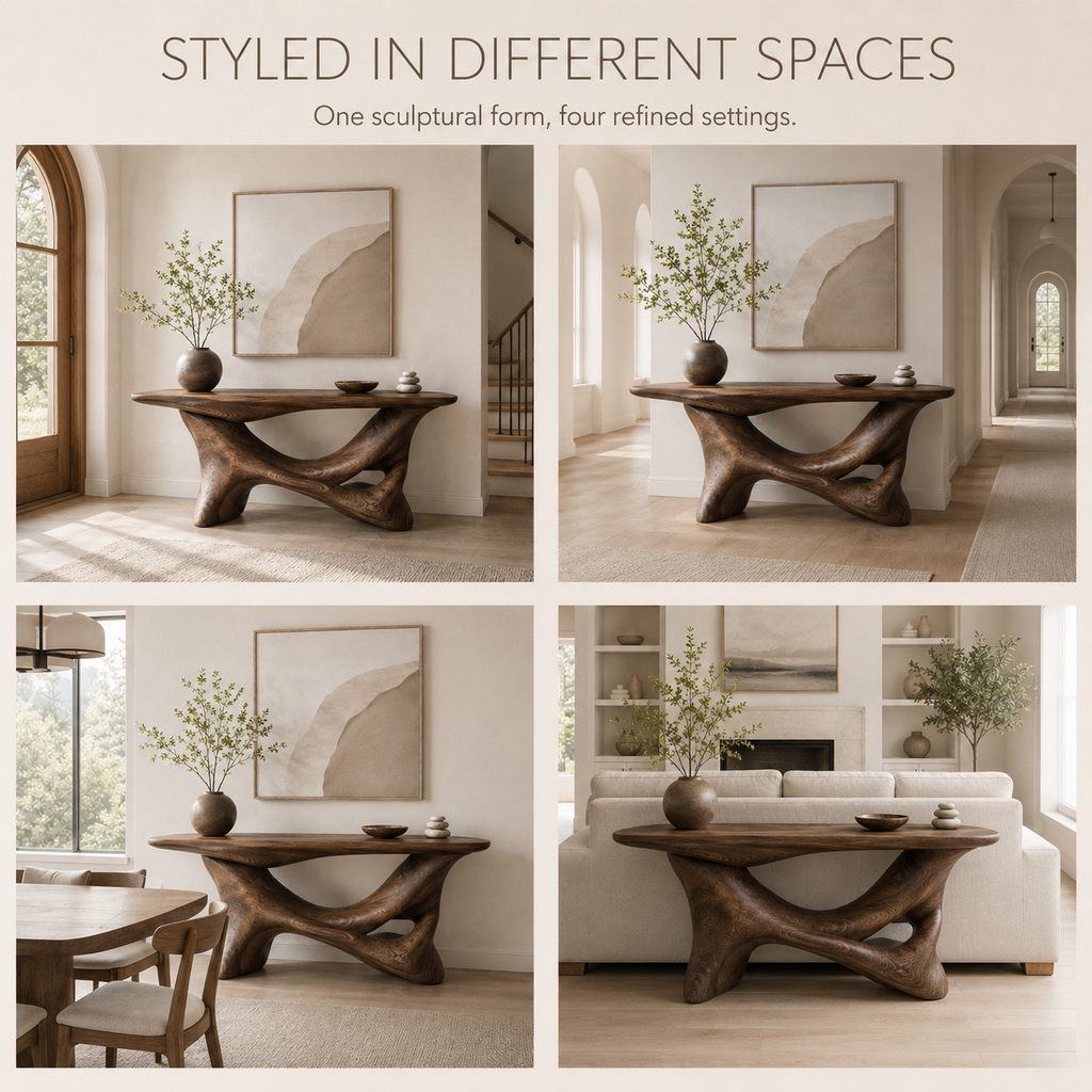 Alden Curved Wood Console Table - product image 10