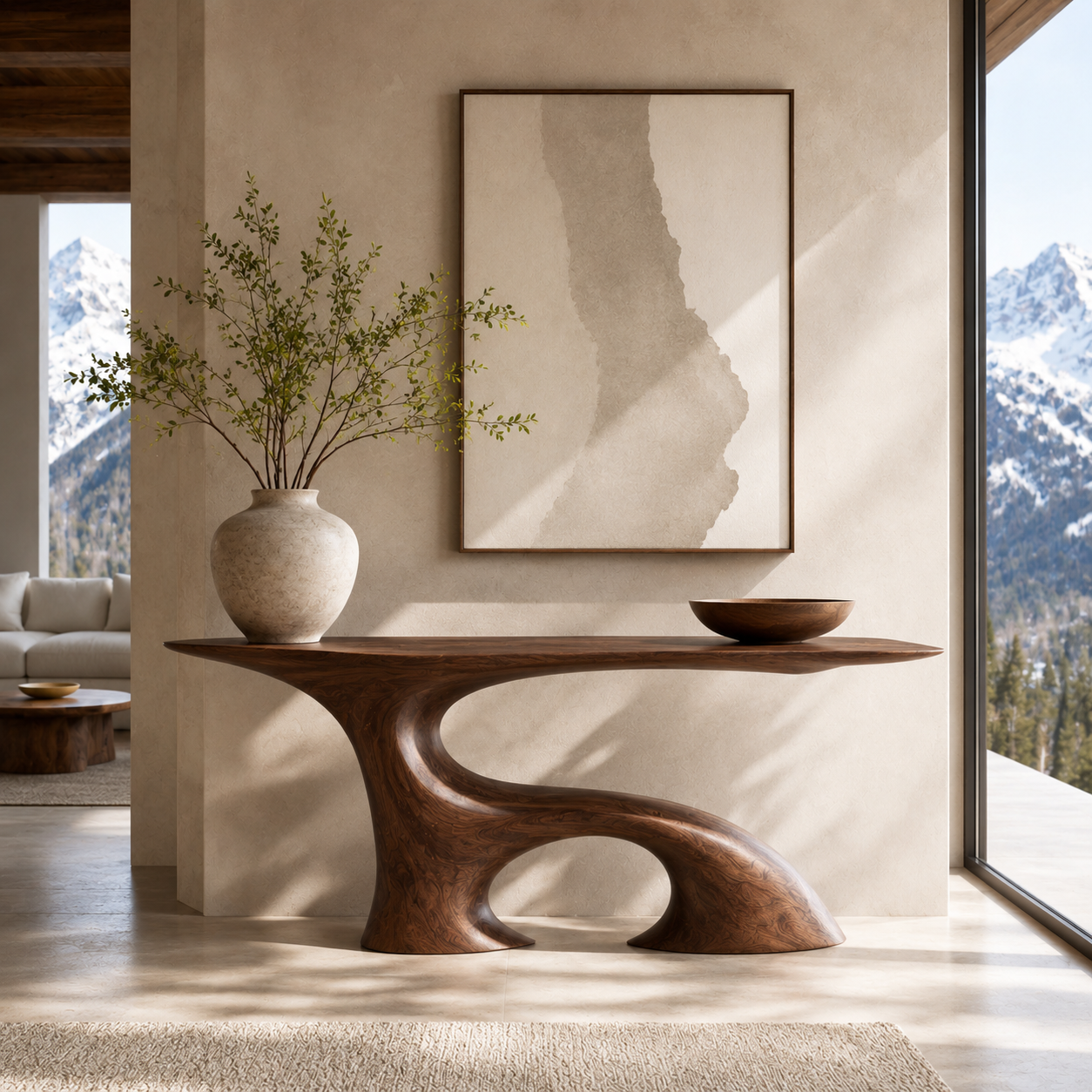 Aurelle Sculptural Console Table - main view
