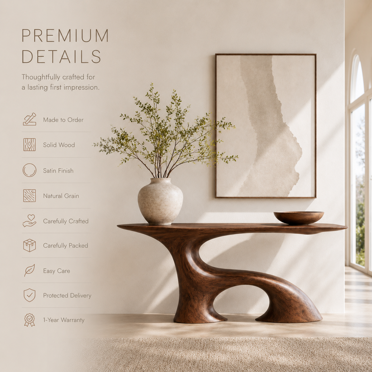 Aurelle Sculptural Console Table - product image 09