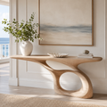Soren Rounded Wood Console Table - main view