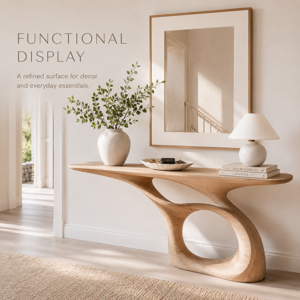 Soren Rounded Wood Console Table - product image 07