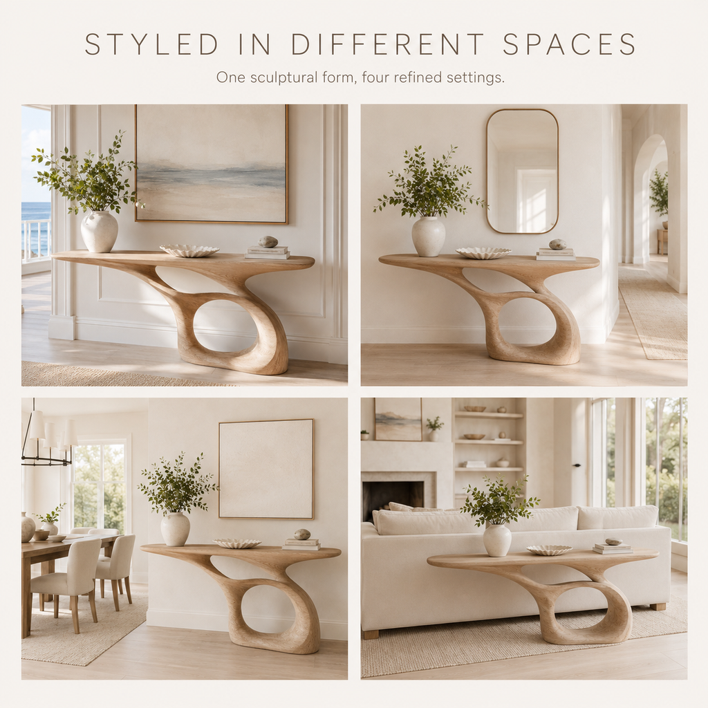 Soren Rounded Wood Console Table - product image 10