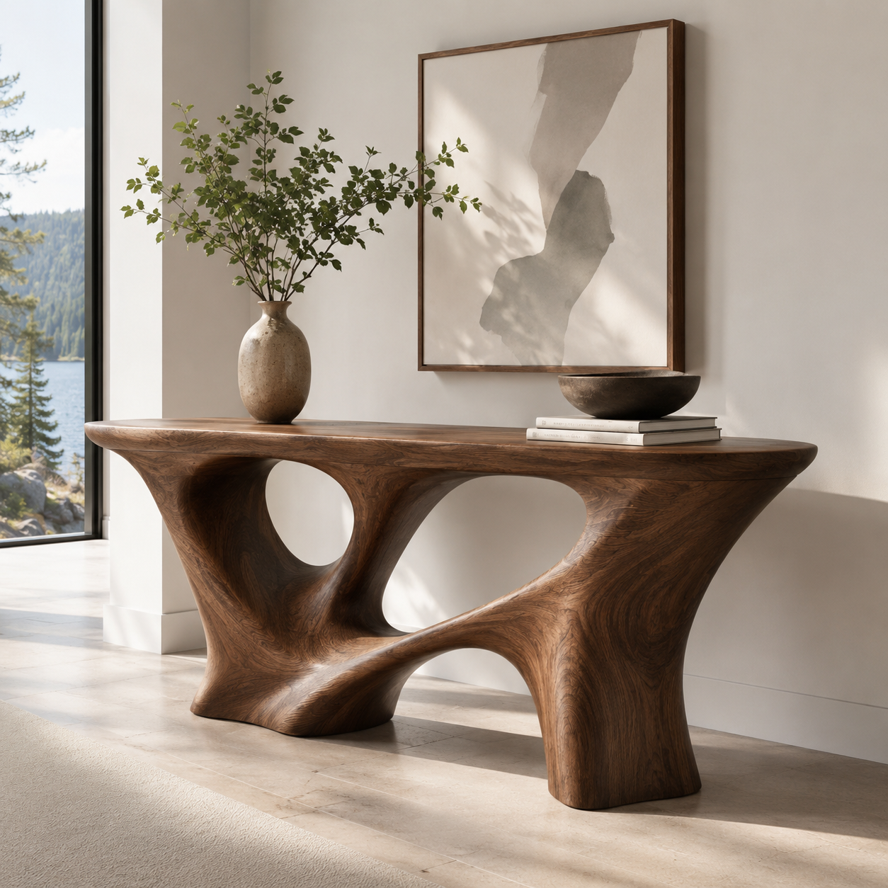 Veyra Soft Curve Console Table - main view