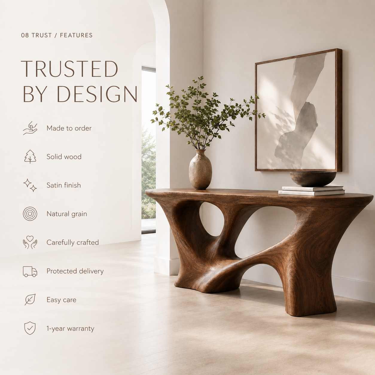 Veyra Soft Curve Console Table - product image 09
