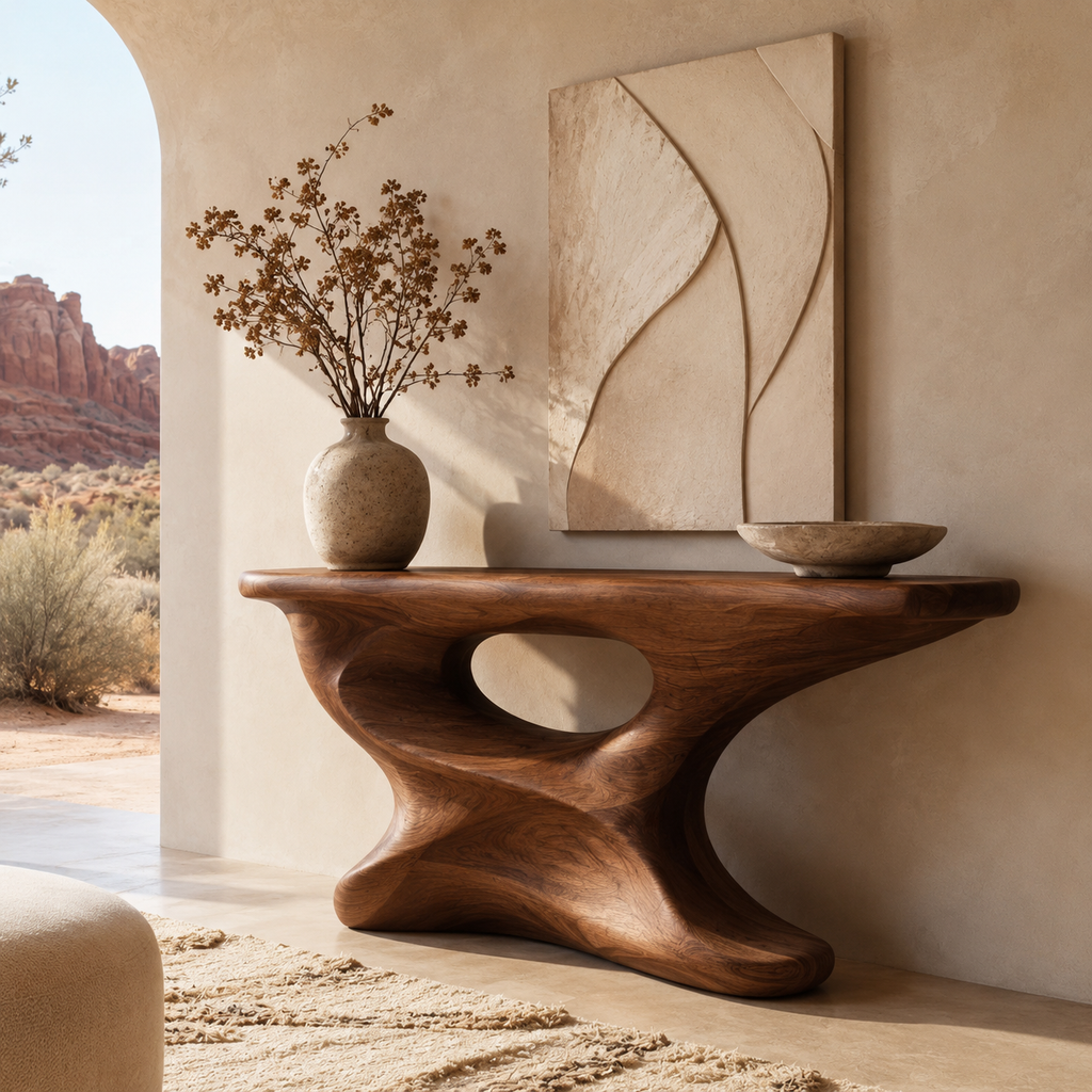 Liora Warm Walnut Console Table - main view