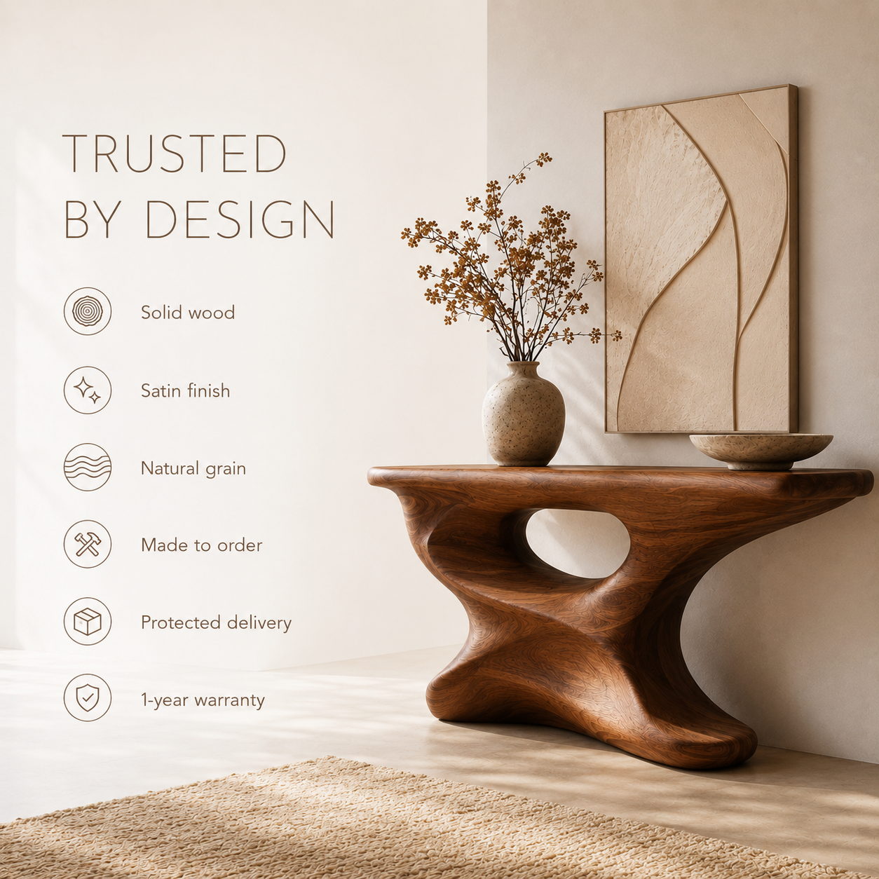 Liora Warm Walnut Console Table - product image 09