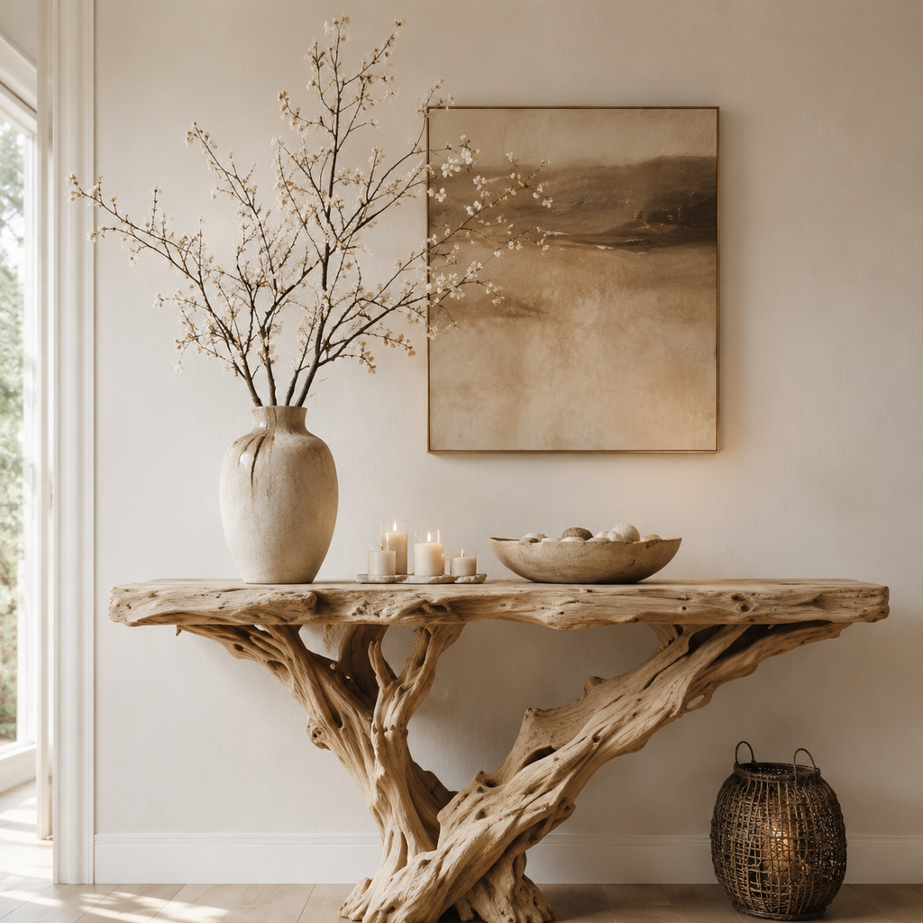 Brielle Sculpted Hall Console Table - main view