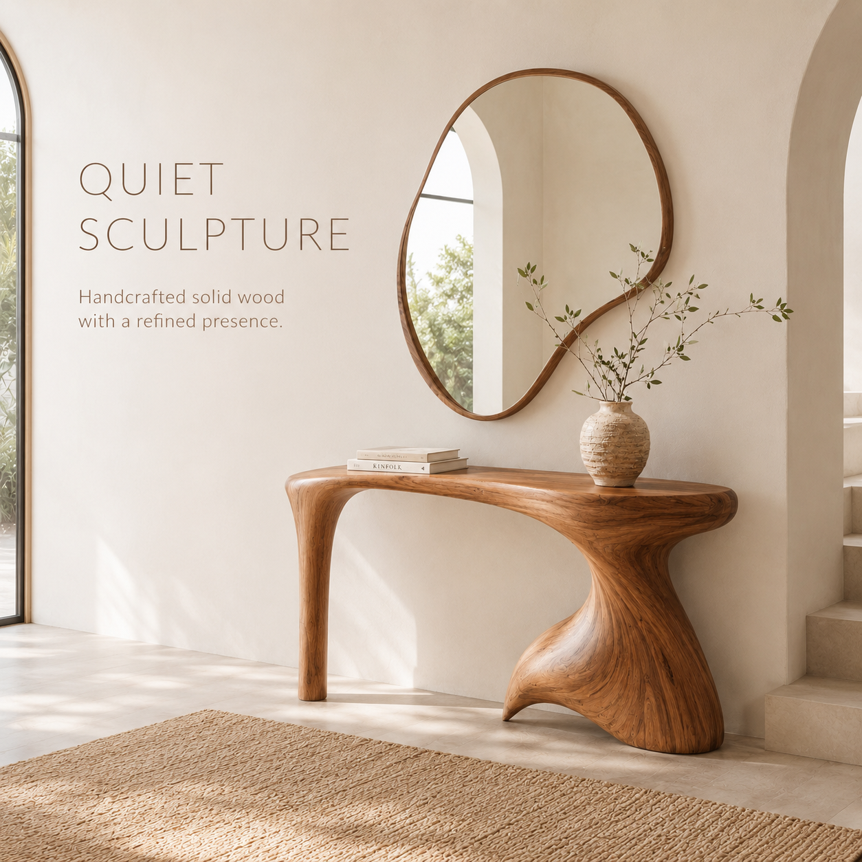 Selene Rounded Foyer Console Table - product image 02