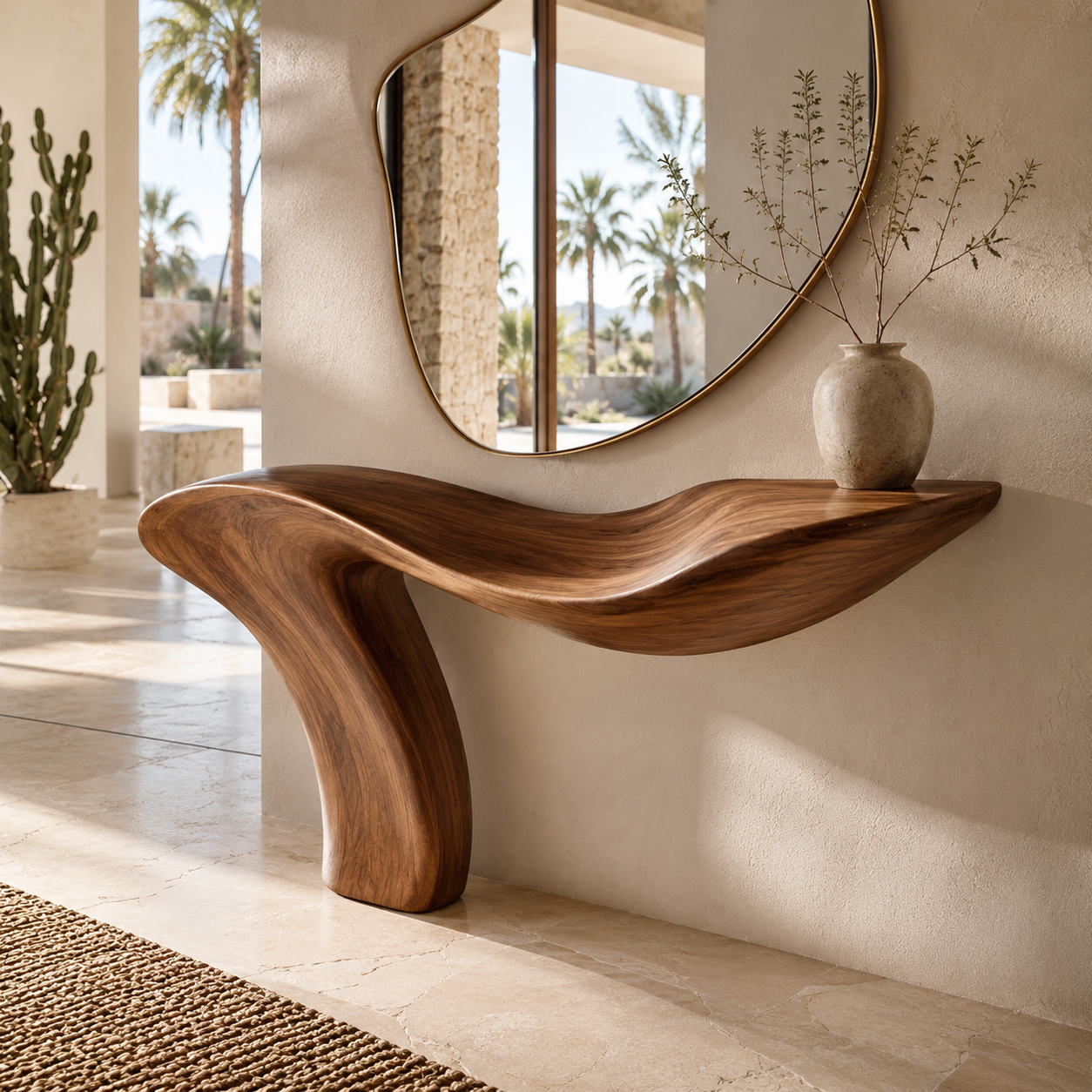 Mira Flow Wood Console Table - main view