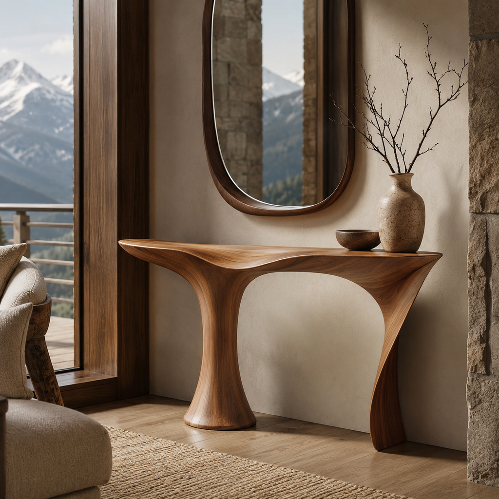 Celine Warm Modern Console Table - main view