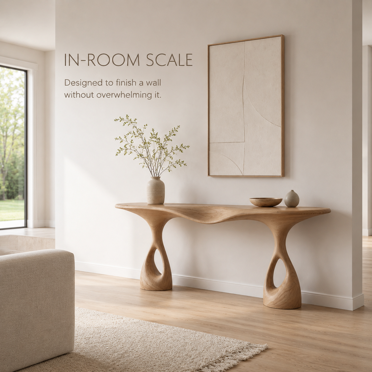 Alden Curved Wood Console Table - product image 04