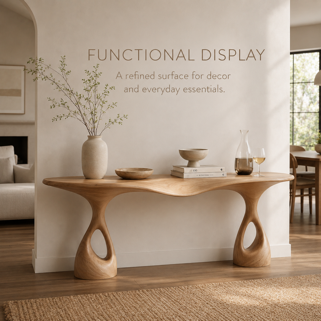 Alden Curved Wood Console Table - product image 07