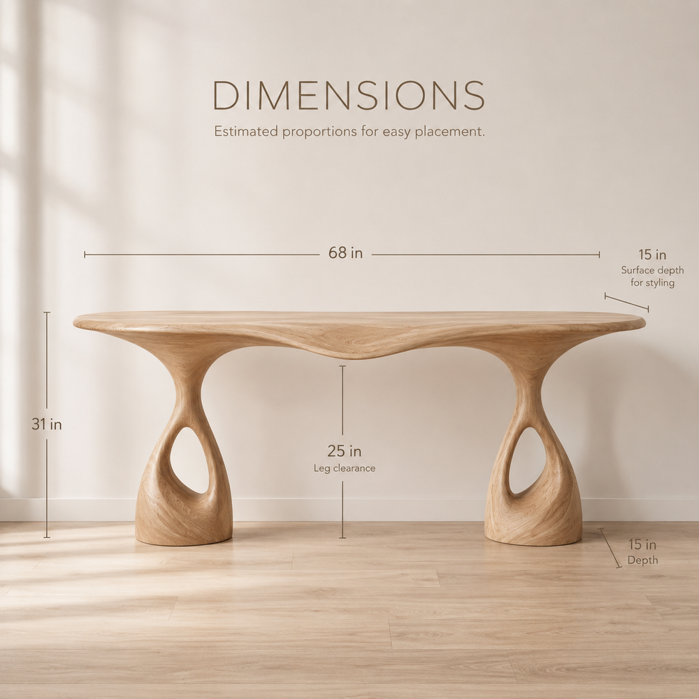 Alden Curved Wood Console Table - product image 08