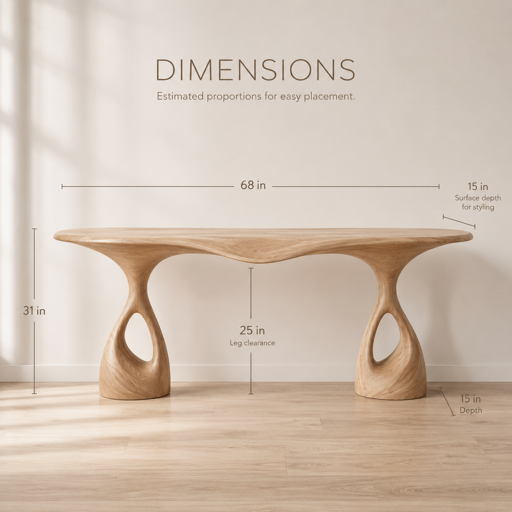 Alden Curved Wood Console Table - product image 08