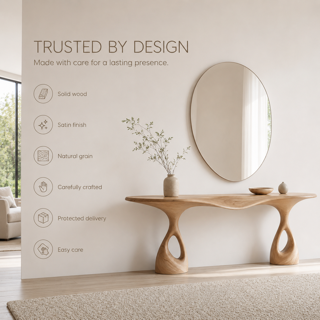 Alden Curved Wood Console Table - product image 09