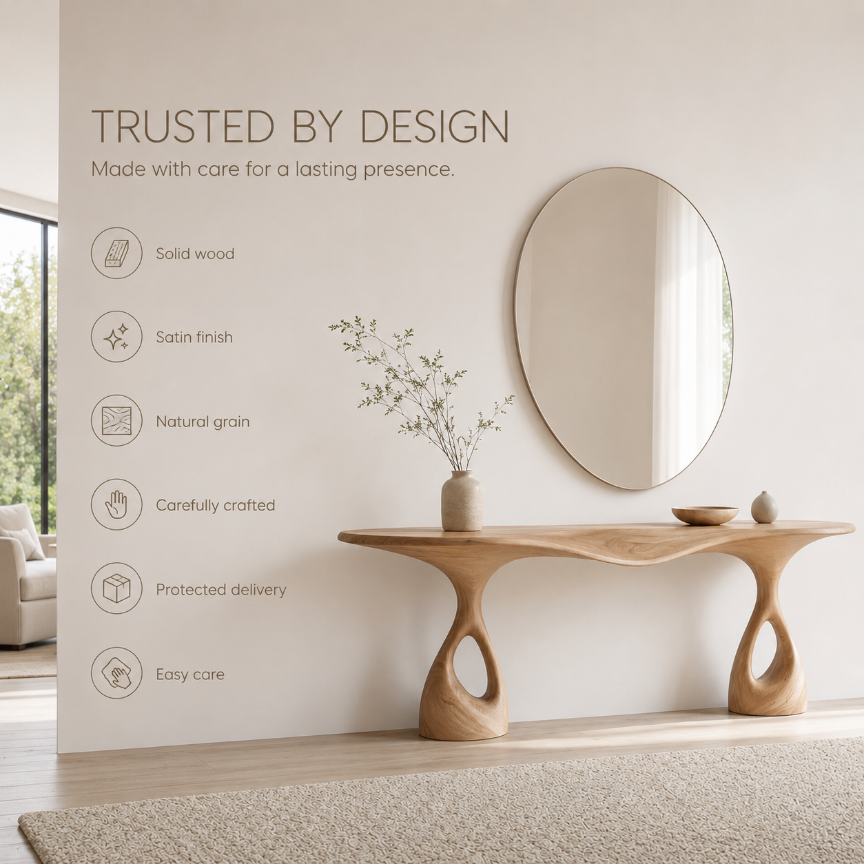 Alden Curved Wood Console Table - product image 09