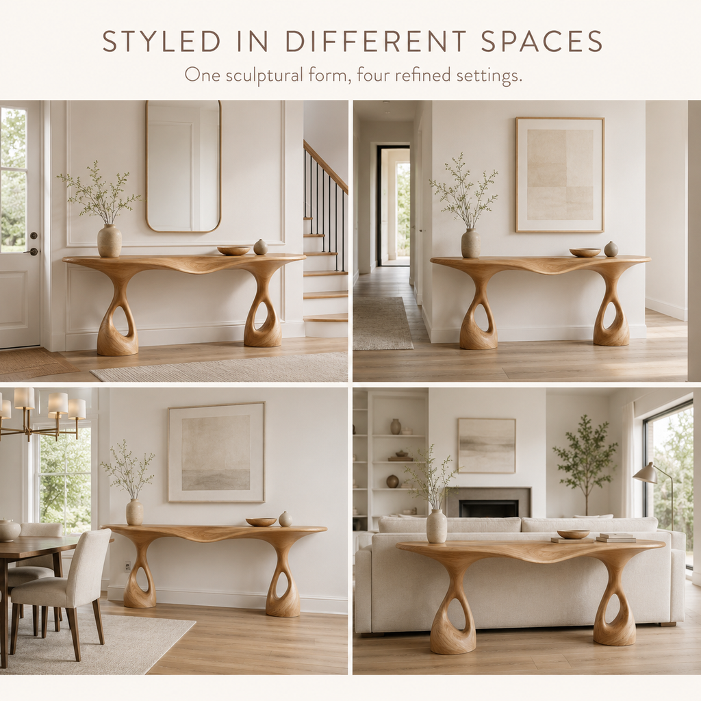 Alden Curved Wood Console Table - product image 10