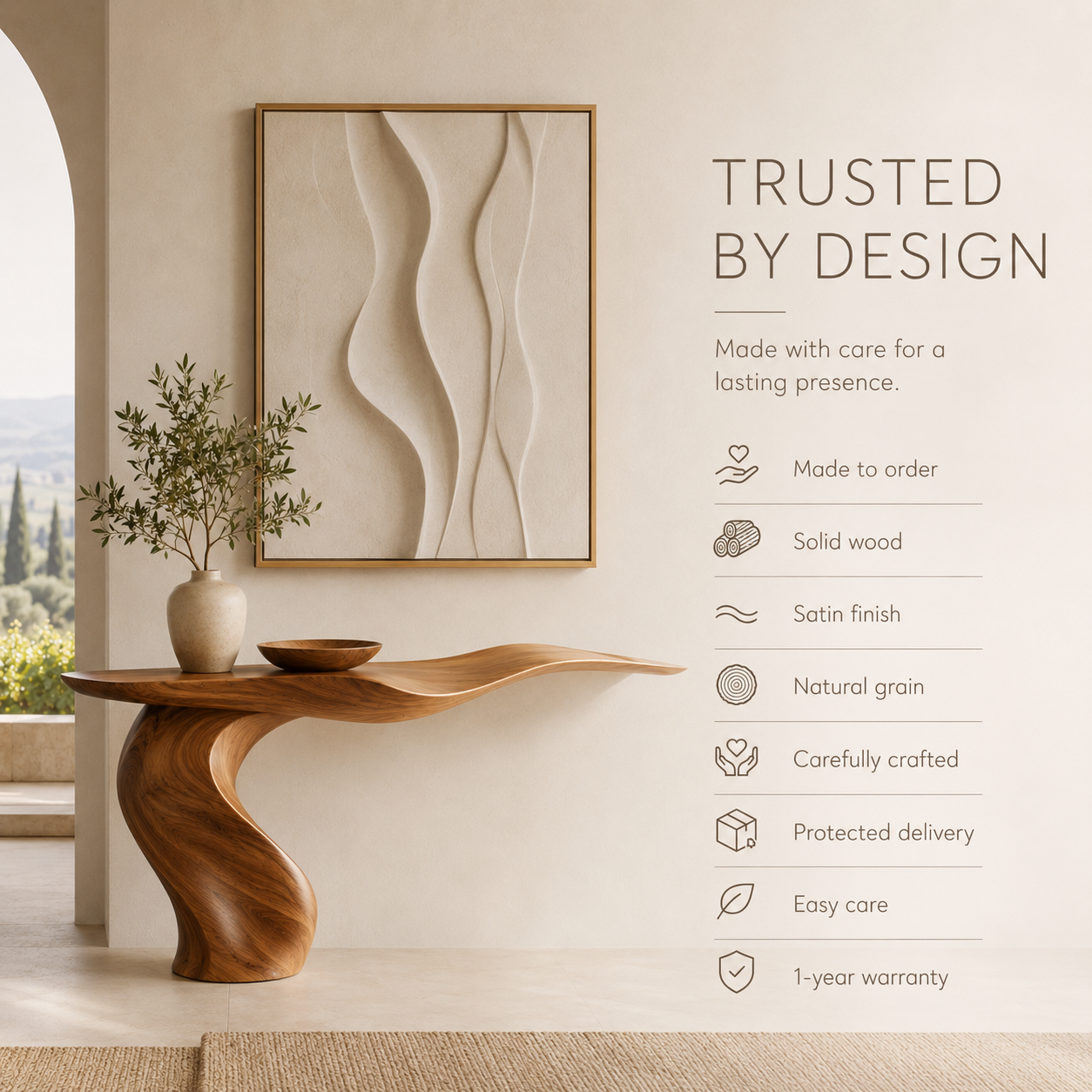 Aurelle Sculptural Console Table - product image 09
