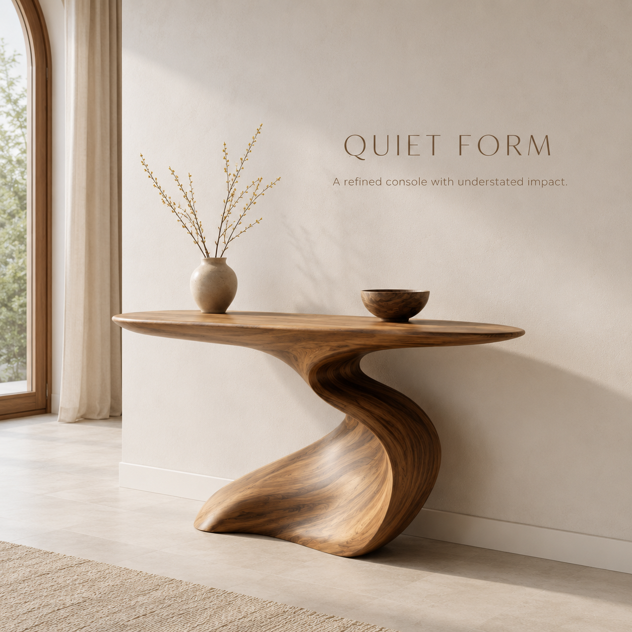 Soren Rounded Wood Console Table - product image 02