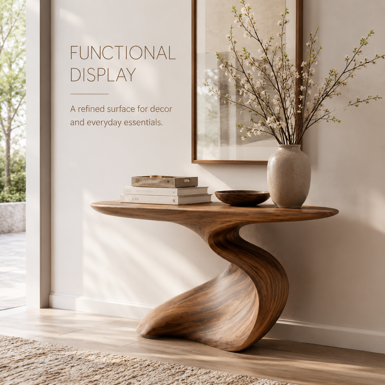 Soren Rounded Wood Console Table - product image 06