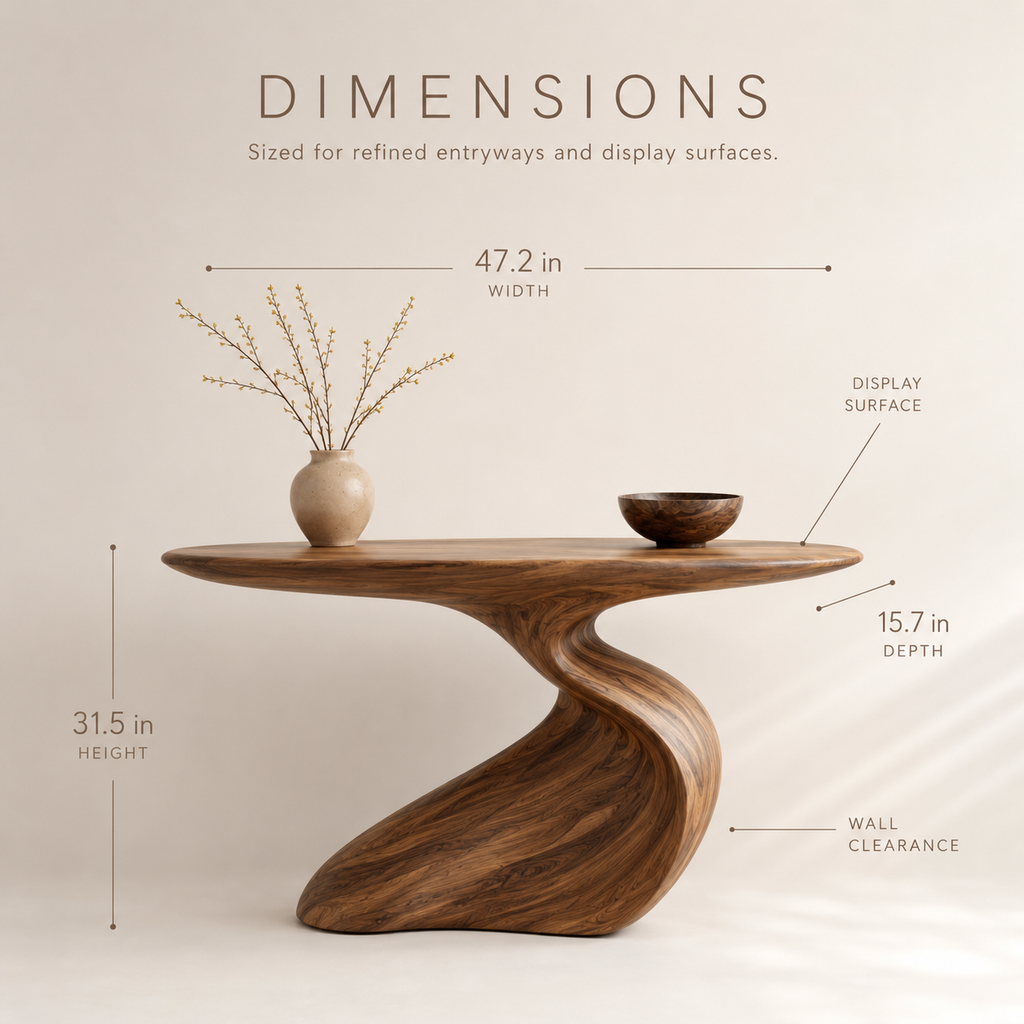 Soren Rounded Wood Console Table - product image 07