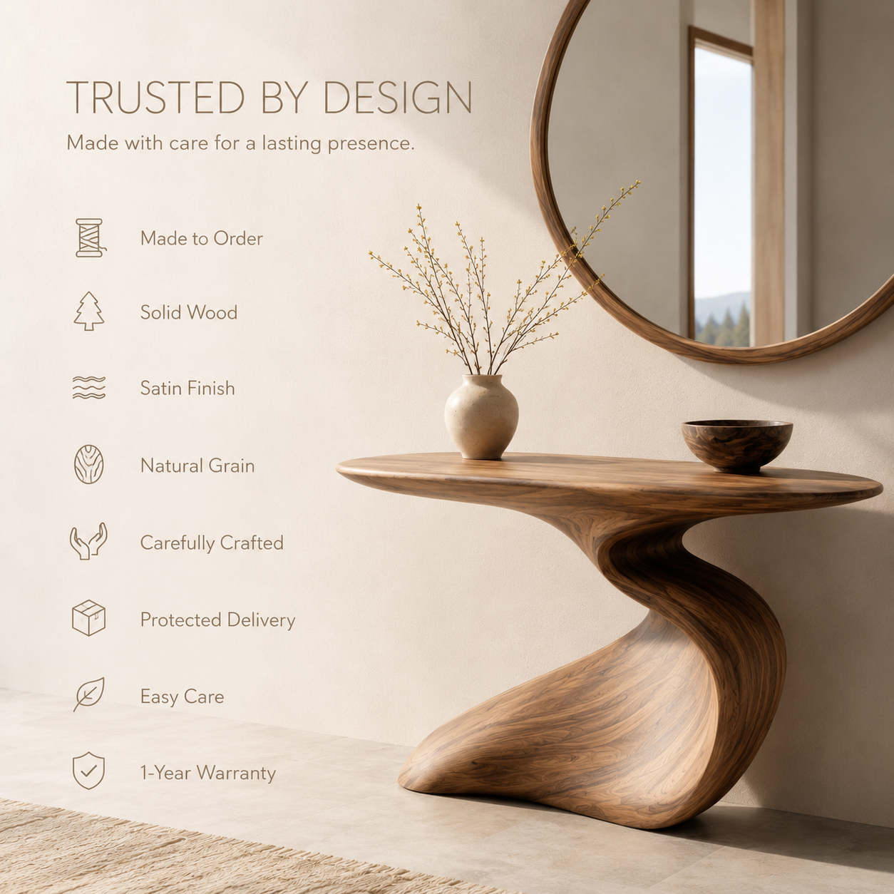 Soren Rounded Wood Console Table - product image 08