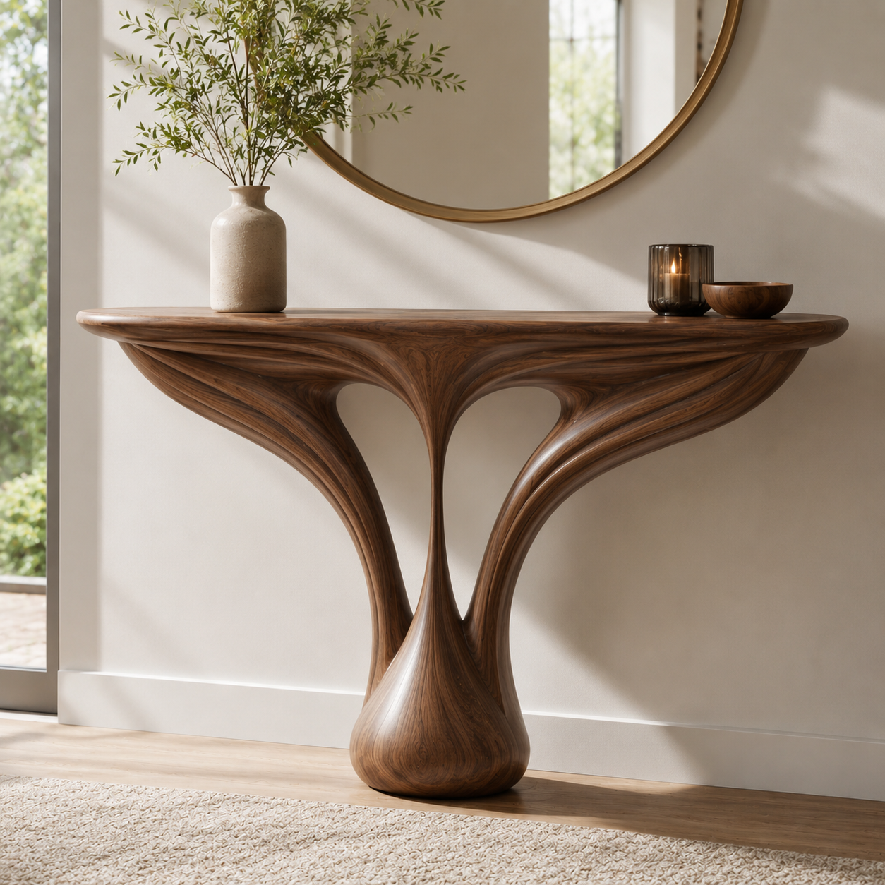 Brielle Sculpted Hall Console Table - main view