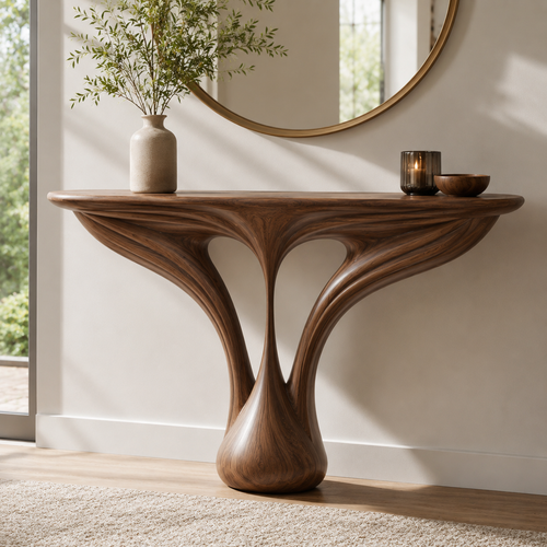 Brielle Sculpted Hall Console Table - main view