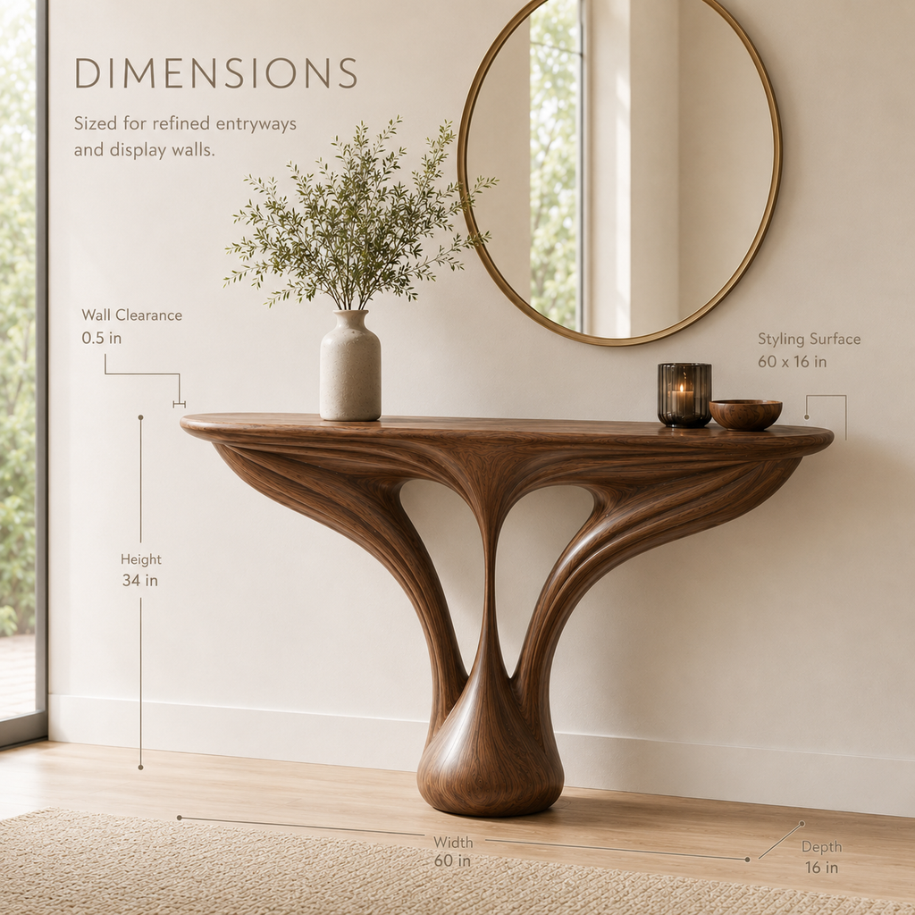 Brielle Sculpted Hall Console Table - product image 08
