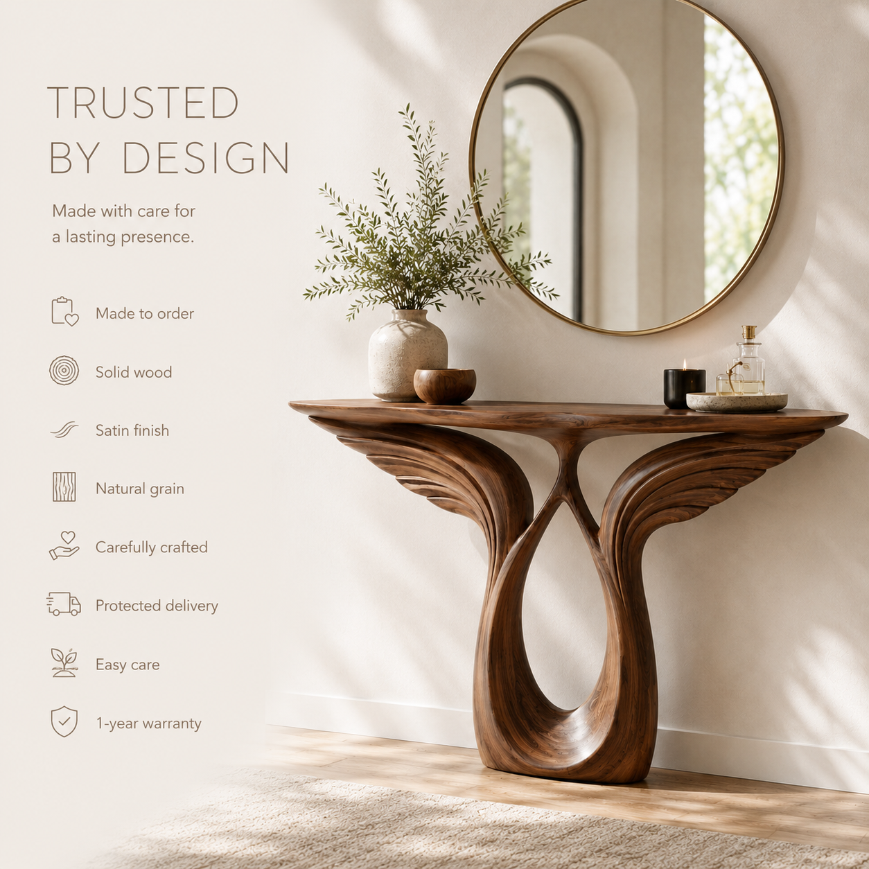 Selene Rounded Foyer Console Table - product image 09