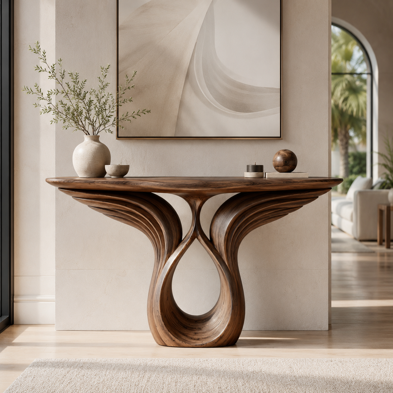 Mira Flow Wood Console Table - main view