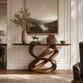 Alden Curved Wood Console Table - main view