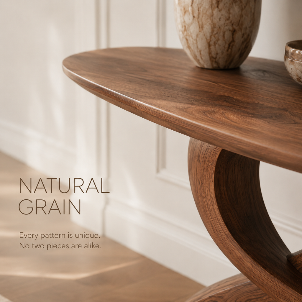 Alden Curved Wood Console Table - product image 05