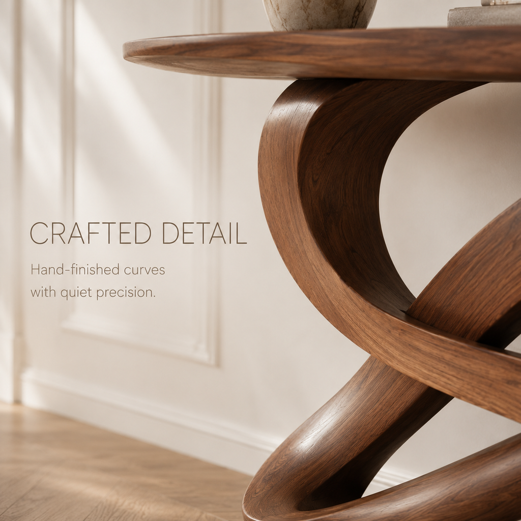 Alden Curved Wood Console Table - product image 06