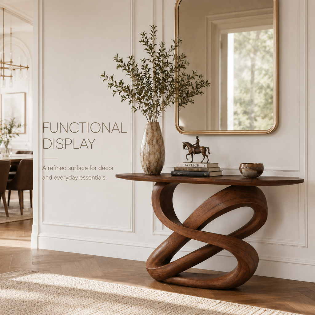 Alden Curved Wood Console Table - product image 07