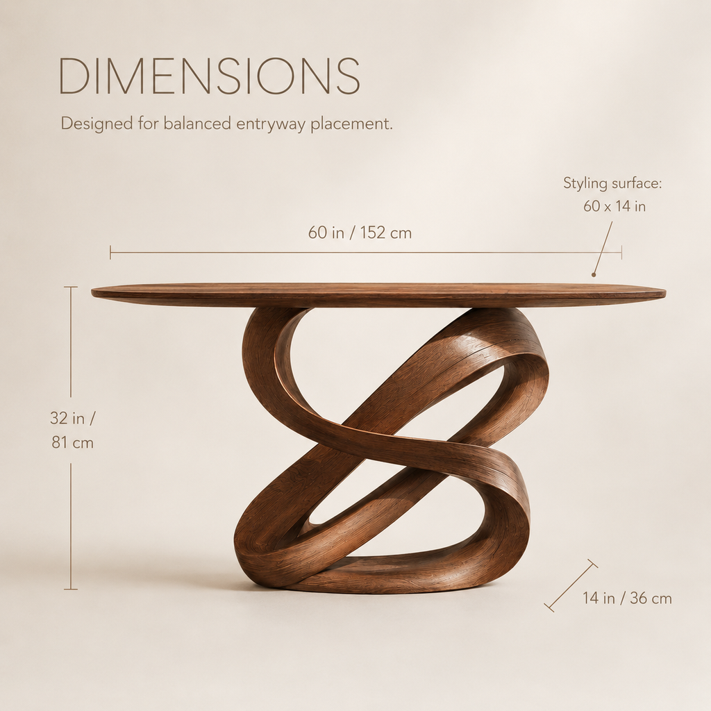 Alden Curved Wood Console Table - product image 08