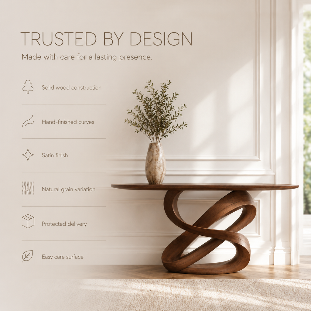 Alden Curved Wood Console Table - product image 09