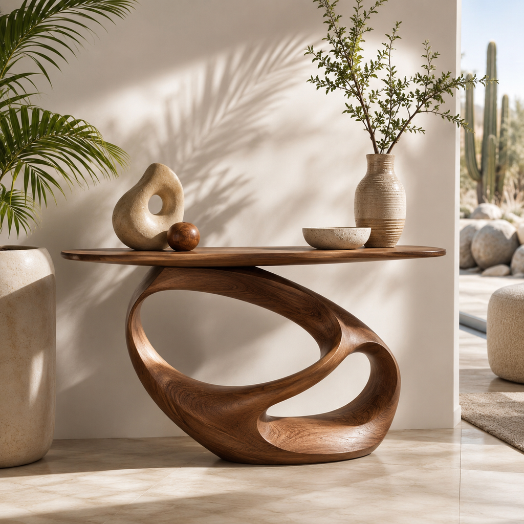 Aurelle Sculptural Console Table - main view