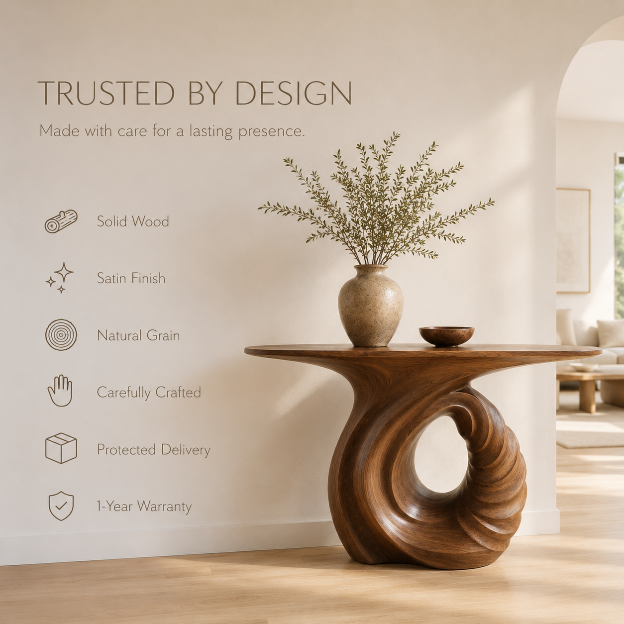 Caldera Organic Hall Console Table - product image 09