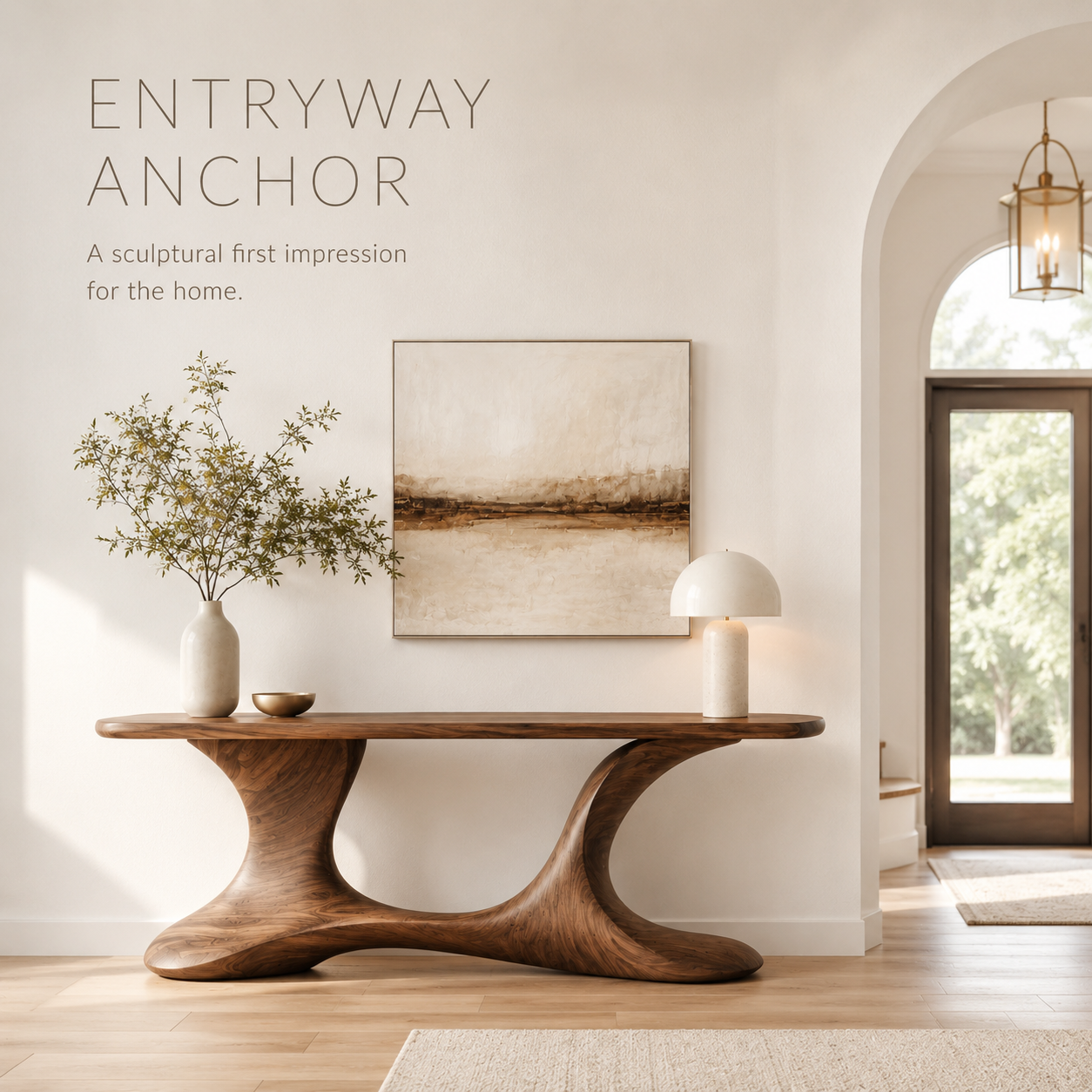Soren Rounded Wood Console Table - product image 02