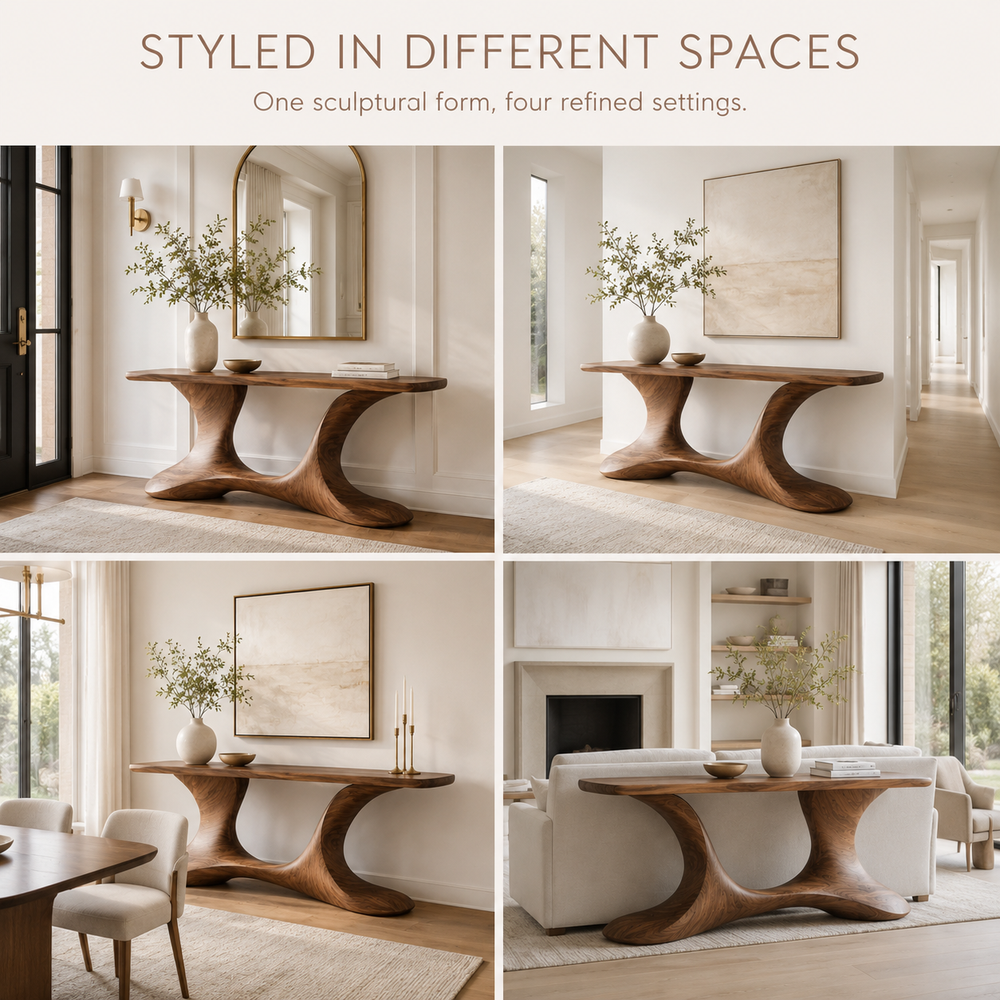 Soren Rounded Wood Console Table - product image 10