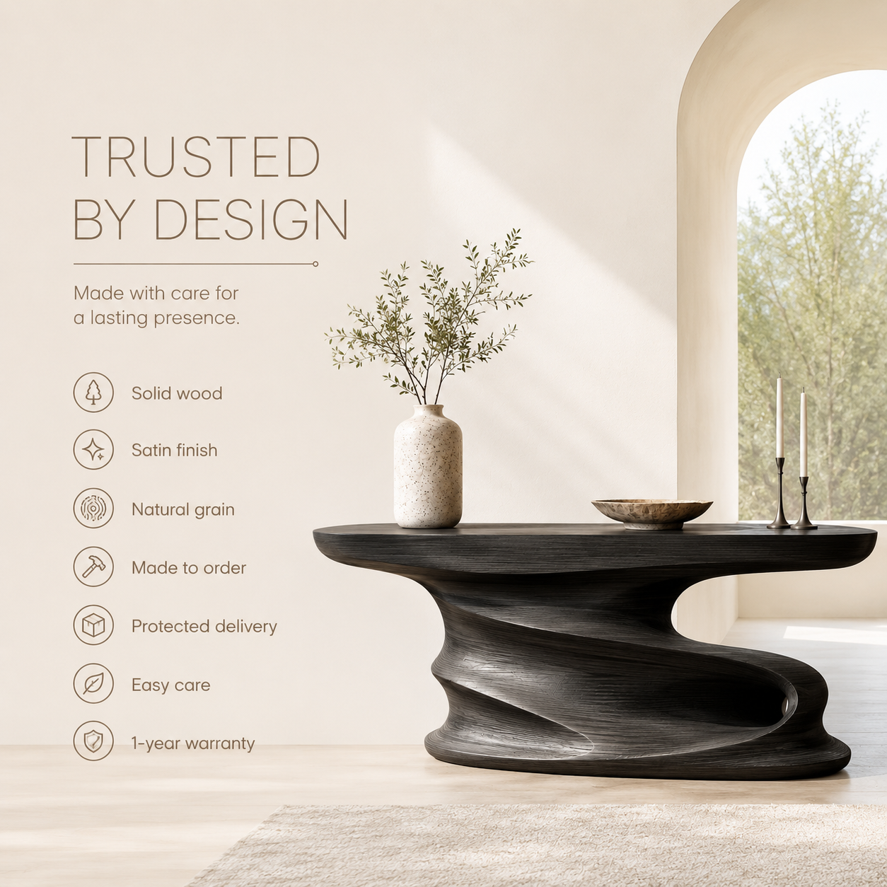 Veyra Soft Curve Console Table - product image 09
